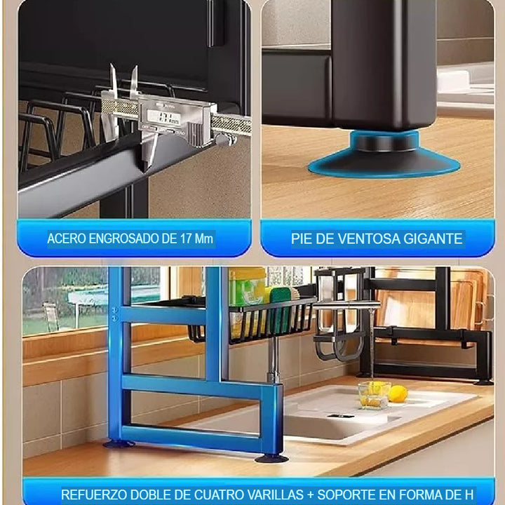 Escurridor de Platos sobre Fregadero de Acero Inoxidable