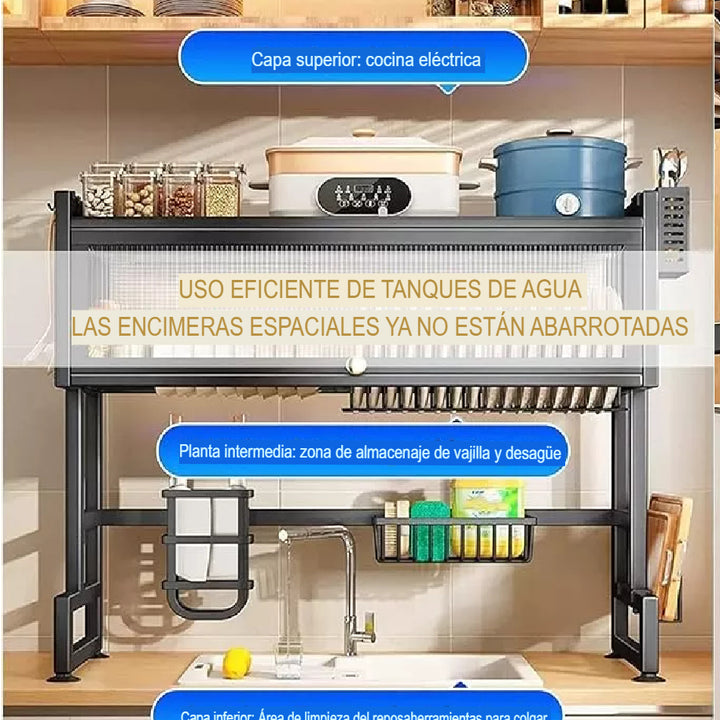 Escurridor de Platos sobre Fregadero de Acero Inoxidable